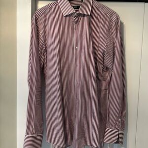 Hugo Boss pink and blue stripe dress shirt